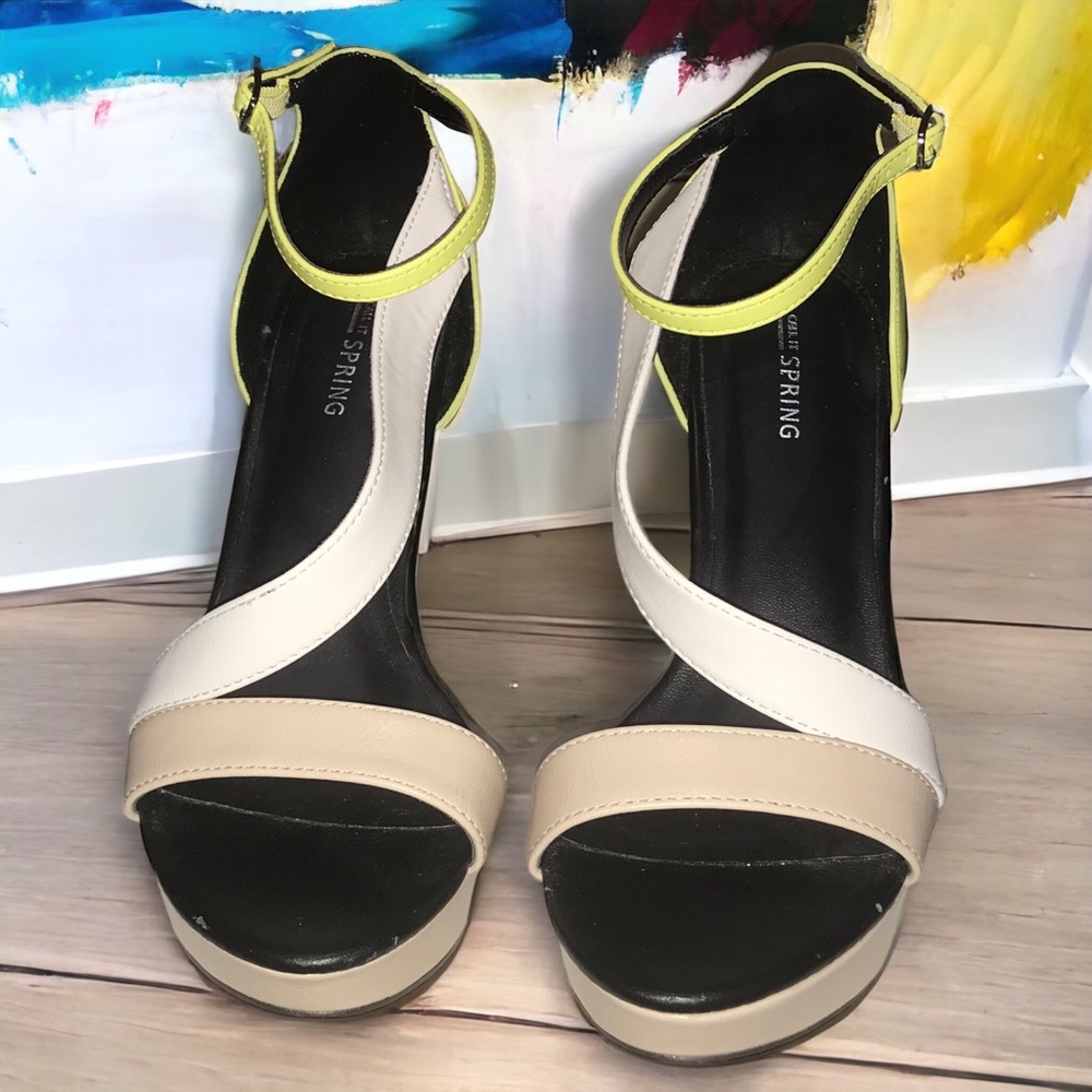 CALL IT SPRING Color Block Open Toe Platform Stiletto Heels